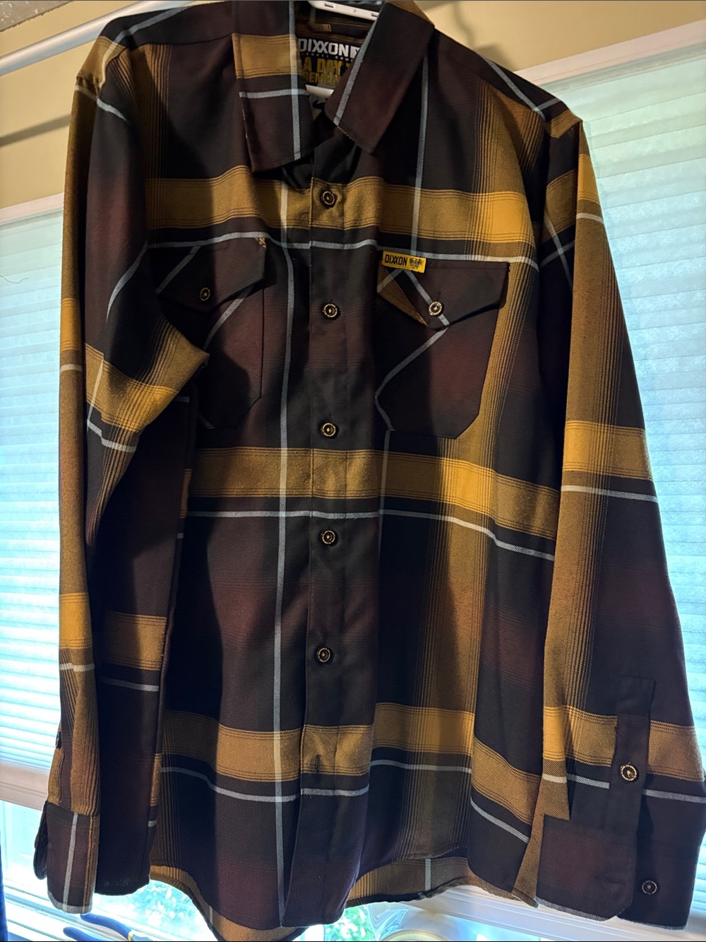 DIXXON -A Day to Remember - XL - Black & Mustard Plaid Work Shirt